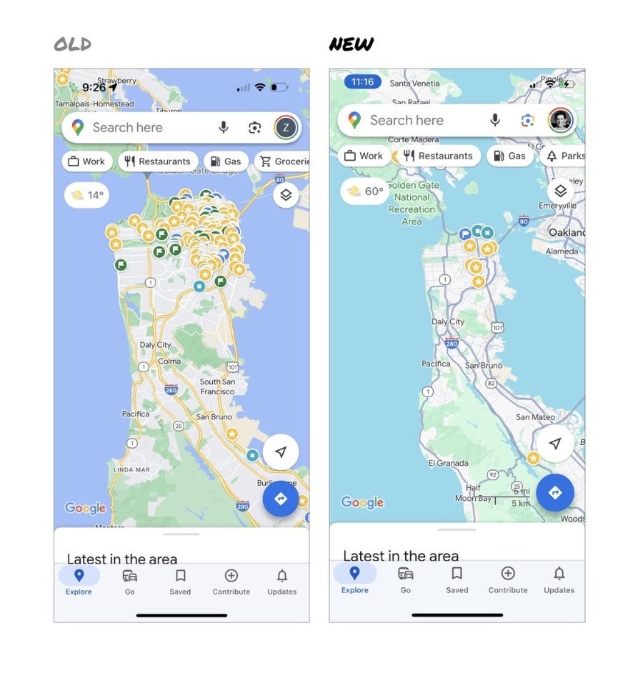 Source - @elizlaraki on X - Google Maps' confusing new color palette has now reached Android Auto