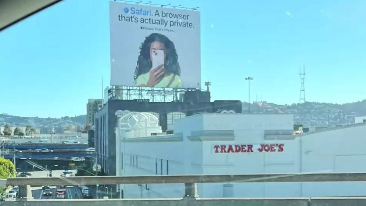 Featured image for Apple’s iPhone Billboard Champions Privacy in Safari, Taking Swipe at Google Chrome