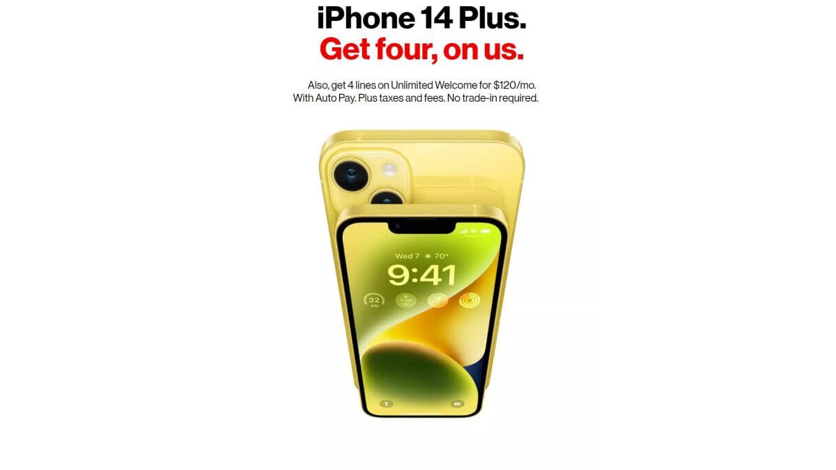 Featured image for Get four Verizon iPhones with unlimited 5G data plan for only $30/month – Hurry!