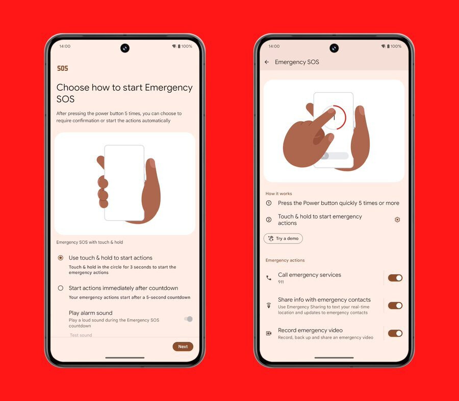 Android users can decide to disable 'Hold & Touch' if they want a more automatic emergency system - First responders throughout the world will be happy with this change Google made to Android