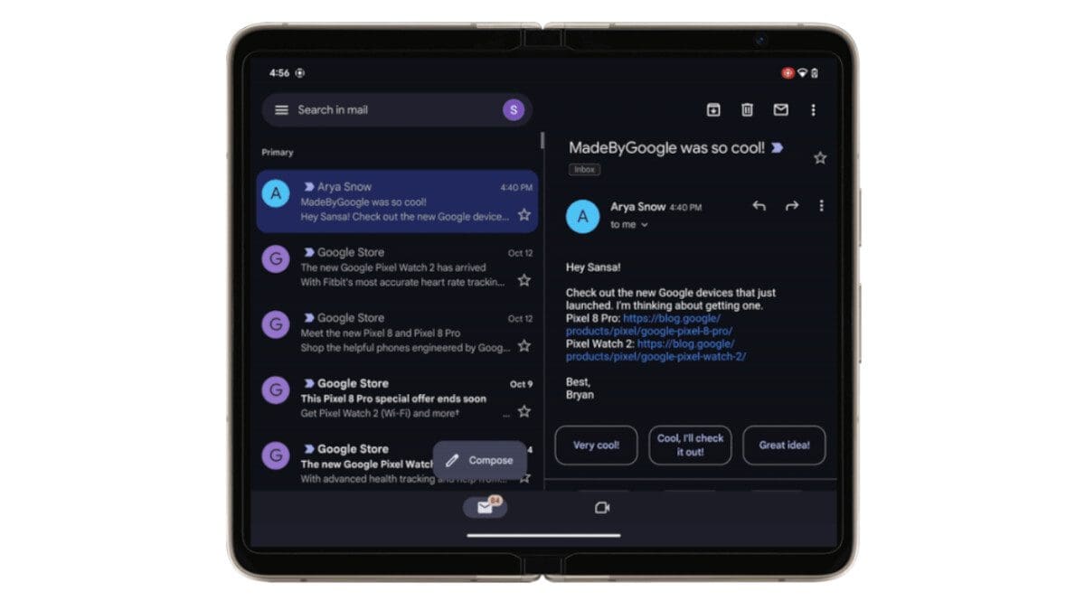 Featured image for Increased functionality comes to Gmail on tablets and foldable phones with Google’s latest update