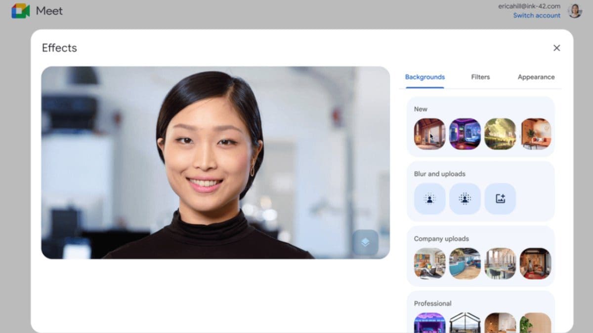 Featured image for Latest update of Google Meet includes video effects and improved lighting capabilities