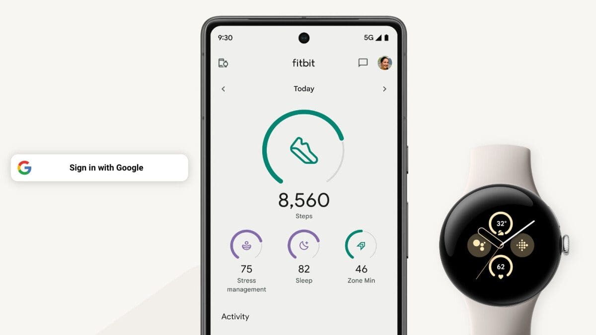 Featured image for Using Fitbit features on the Pixel Watch 2 and Fitbit Charge 6 will require a Google Account login