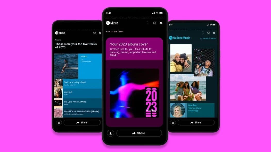 Featured image for YouTube Music Unveils Personalized 2023 Recap with Custom Album Art