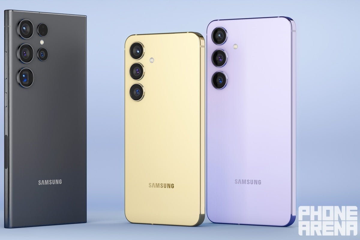 This is (more or less) how we expect the S24 Ultra, S24, and S24 Plus (left to right) to look. - A Samsung Galaxy S24 with 12GB RAM is reportedly 'very possible', at least in 'some areas'