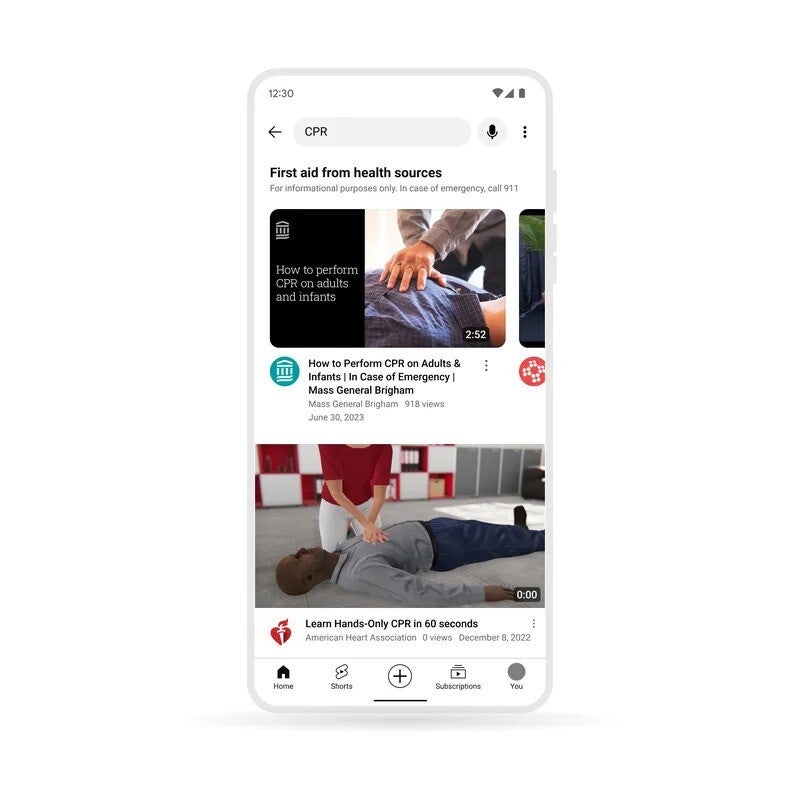 Image Credit–YouTube - YouTube makes first-aid information easier to find with new shelves