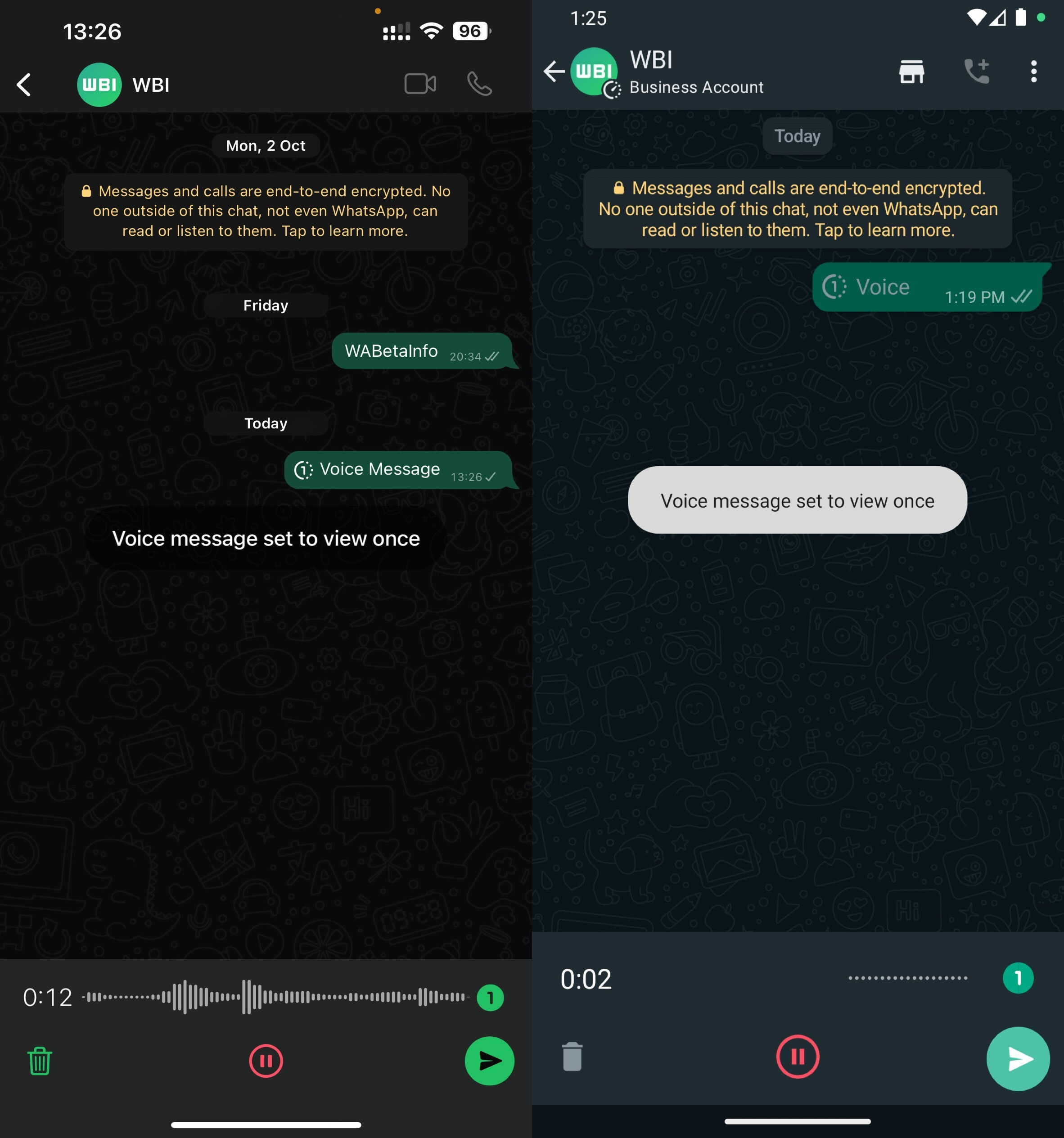 Image Credit–WABetainfo - WhatsApp is rolling out "view once" mode for audio messages
