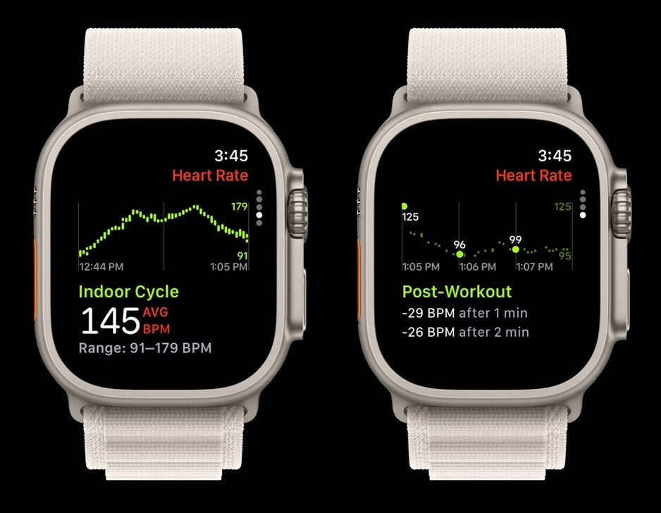 Heart Rate details are available for any workout done on the same day - Take a look at the updated Heart Rate app for the Apple Watch in watchOS 10