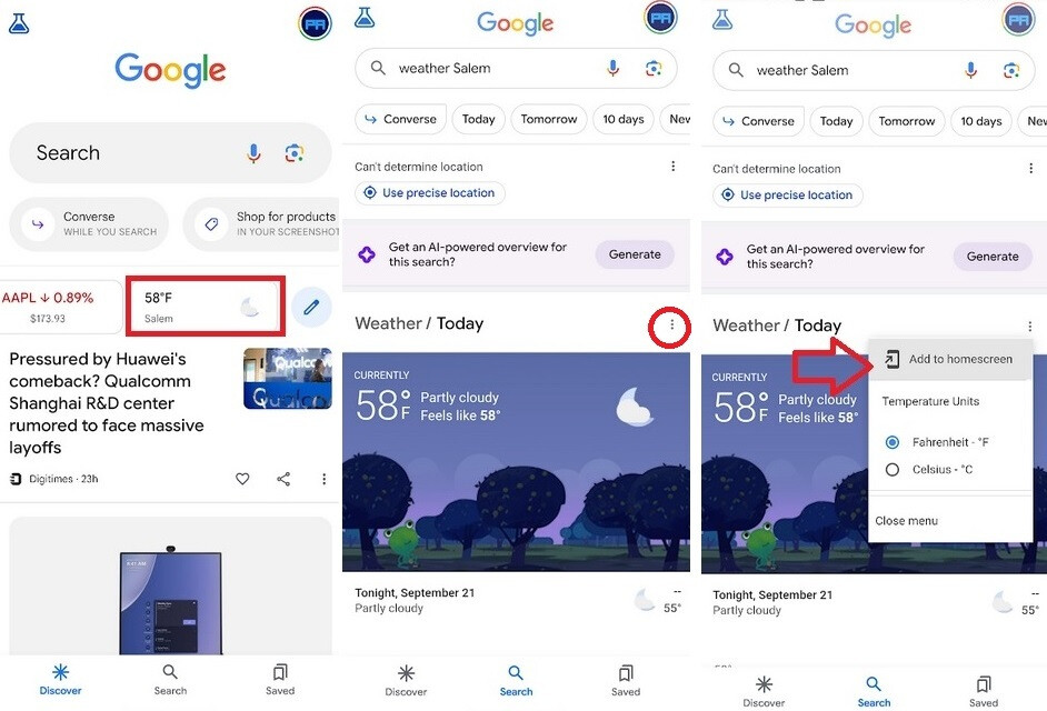 How to add the Google Weather UI to the homescreen of your Android phone - New Google Weather UI spotted on Pixel and Galaxy phones