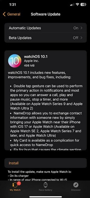 watchOS 10.1 is now available for the Apple Watch - Apple releases watchOS 10.1 to fix the Weather app